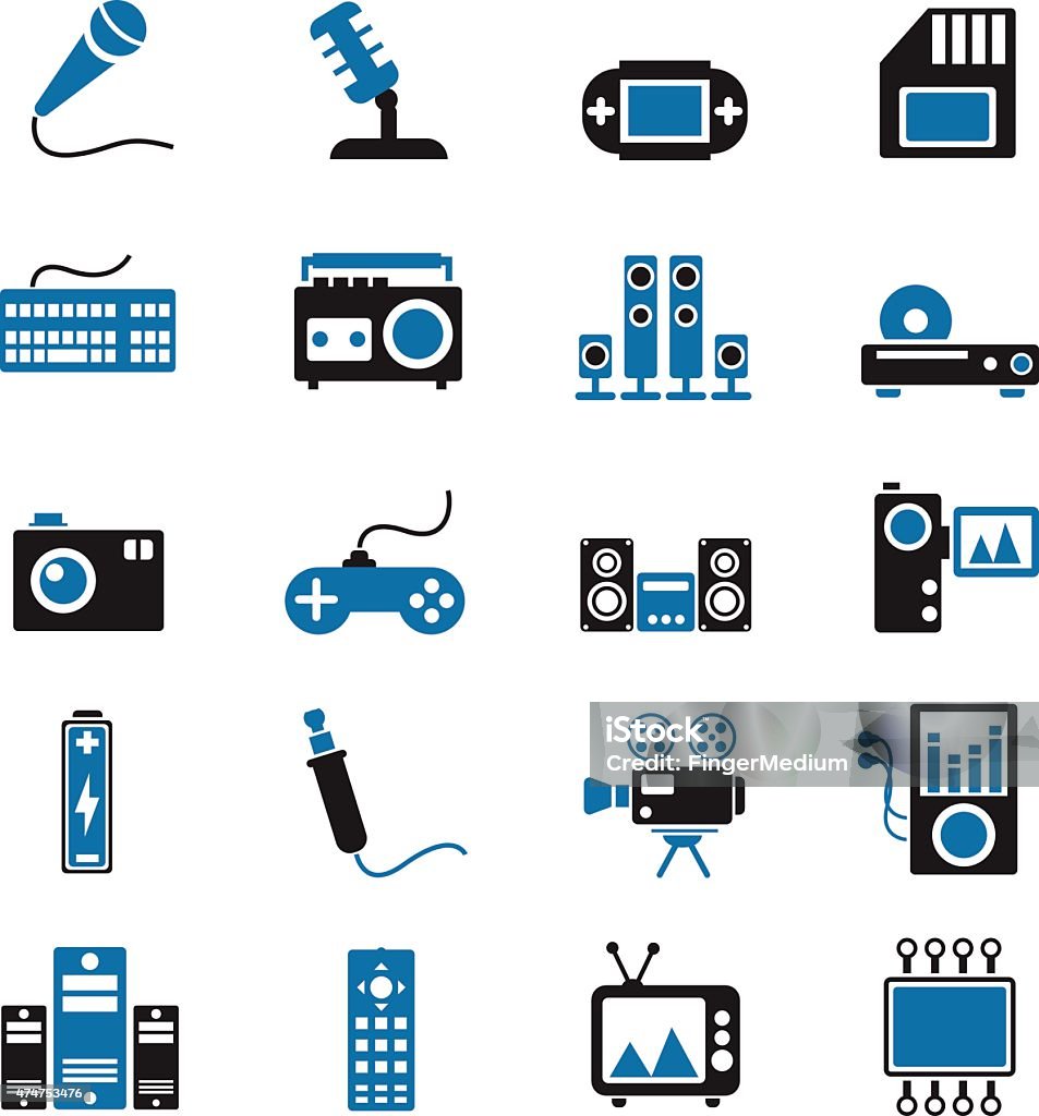 Iconos de dispositivos electrónicos - arte vectorial de 2015 libre de derechos