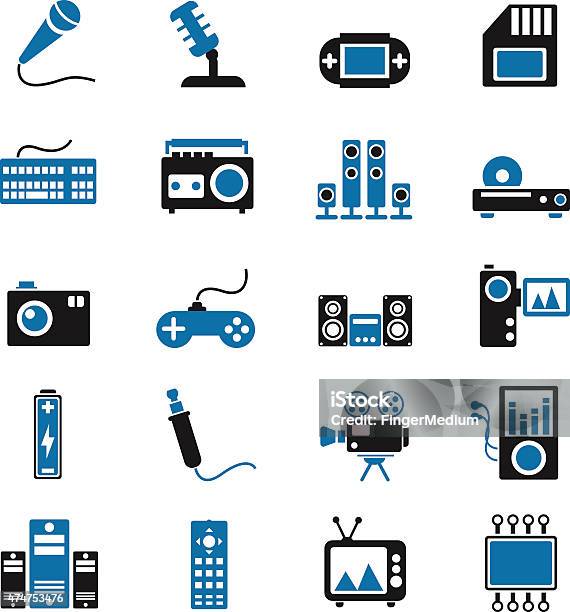 Ilustración de Iconos De Dispositivos Electrónicos y más Vectores Libres de Derechos de 2015 - 2015, Color negro, Conformidad