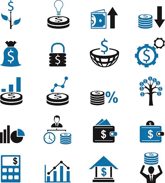 Vector illustration of Finance Icons