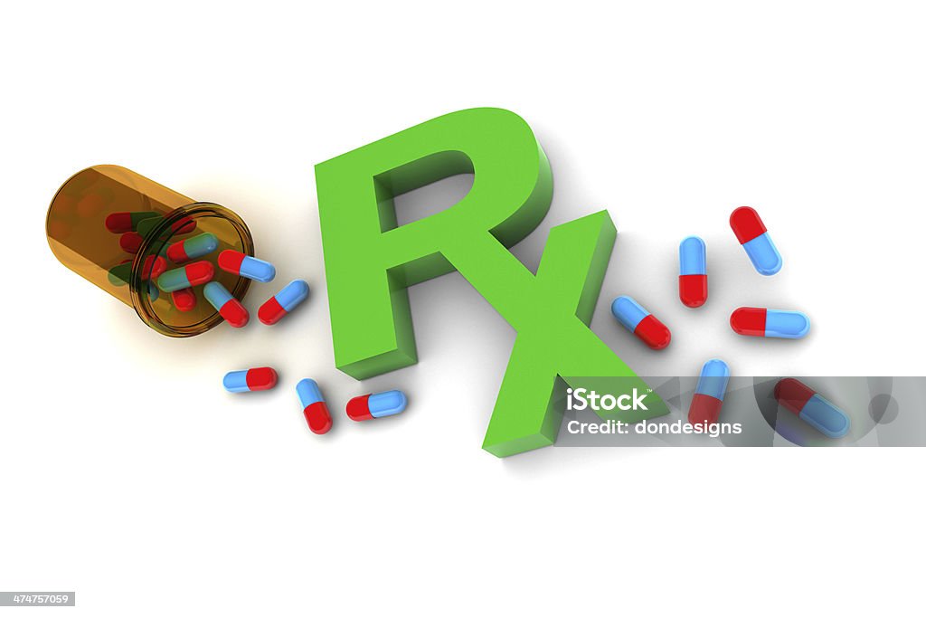 Rx Medication Rx Medication illustration isolated on white background Acetylsalicylic Acid Stock Photo