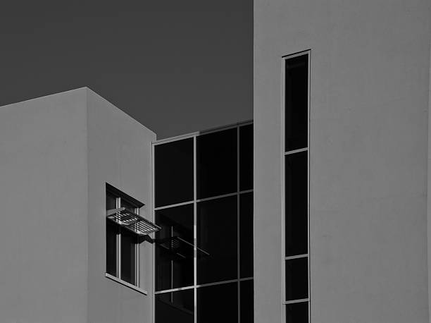 istock Modern Architecture Office Building, Steel, Glass, Black and White 474760075