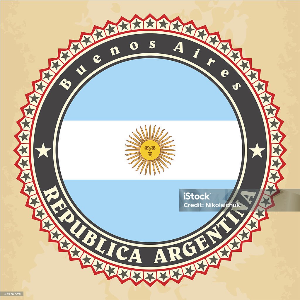 Vintage label cards of Argentina flag Vector illustration. It is created in the CorelDraw program. It is edited in the Adobe Illustrator program. It is kept in illustrator eps version 8. Typescript stock vector