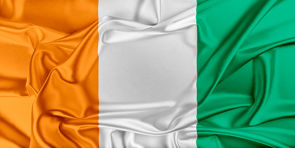 Flag of Cote d'Ivoire waving in the wind
