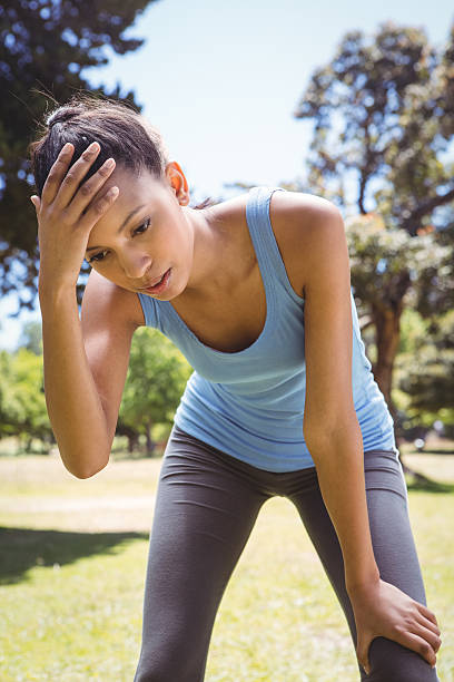 istock Fit woman taking a break in the park 474767780
