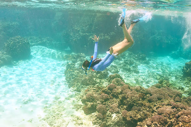istock Woman with mask snorkeling 474767894