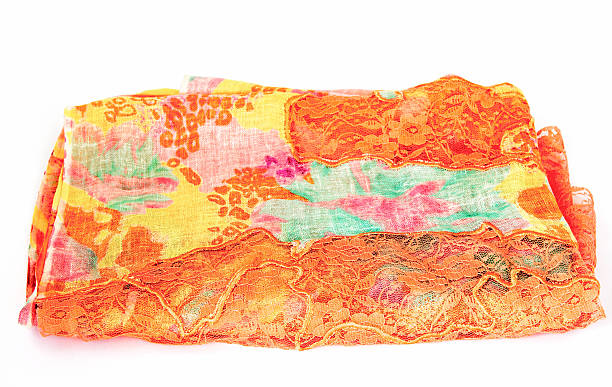istock Colorful indian scarf folded up isolated 474768466