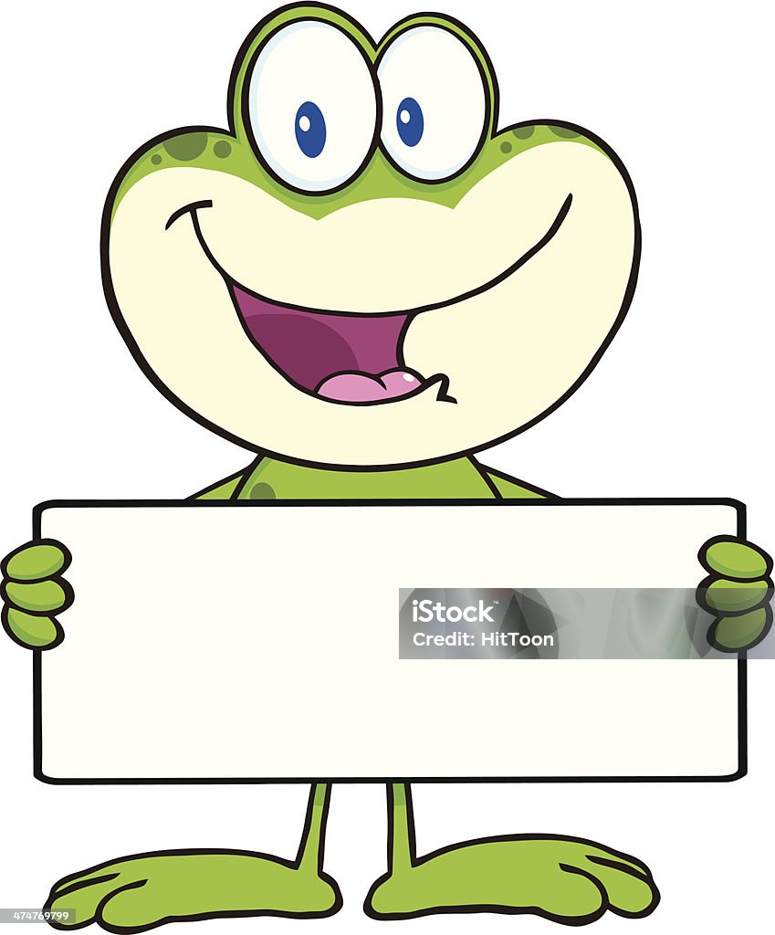 Cute Frog Holding A Blank Sign Similar Illustrations: Amphibian stock vector