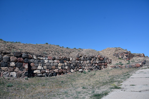 Preserved walls in Erebuni fortress, Yerevan, Armenia
