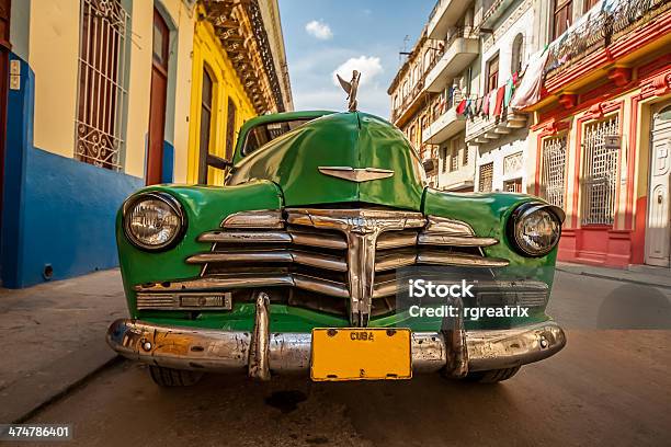 Antique Colourful Car On The Streets Of Central Havana Cuba Stock Photo - Download Image Now