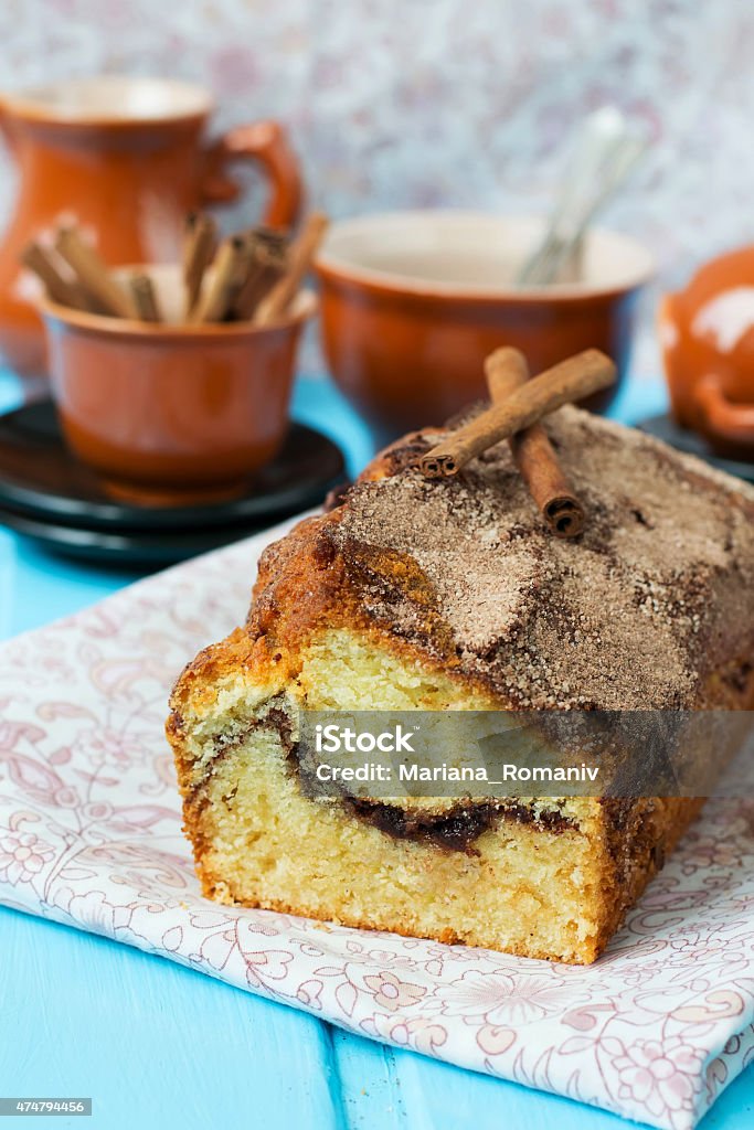 Cake with cinnamon and cinnamon crunchy crust 2015 Stock Photo