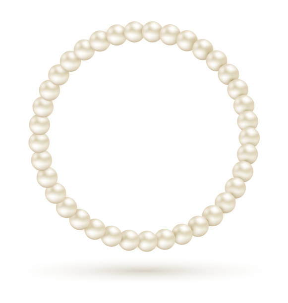 パールのようなサークルフレーム白で分離 - pearl jewelry wedding necklace点のイラスト素材／クリップアート素材／マンガ素材／アイコン素材