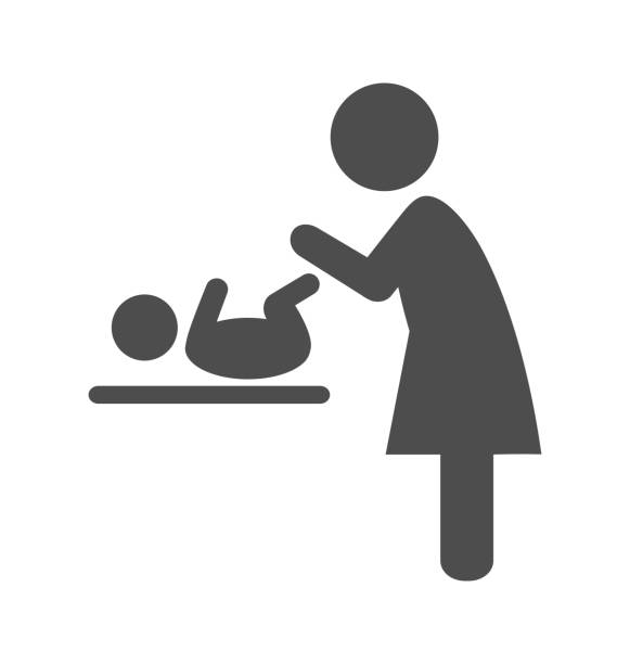 mother swaddles ベビー pictogram フラットアイコン、白で分離 - equipped点のイラスト素材／クリップアート素材／マンガ素材／アイコン素材