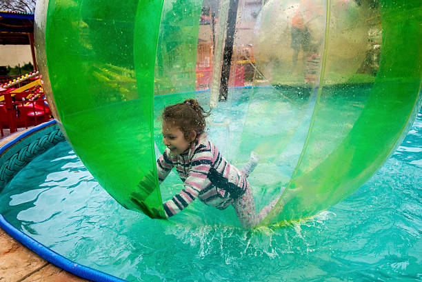 istock Child in the ball on water 474799976