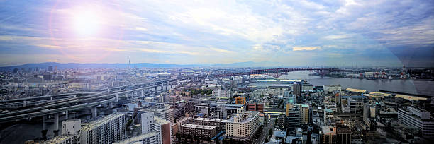 istock Osaka city in panorama view. 474800818