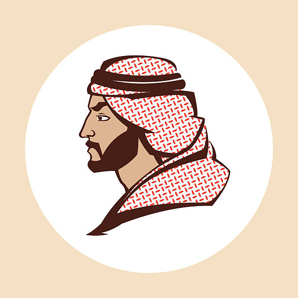 ilustrações, clipart, desenhos animados e ícones de arabian homem - kaffiyeh