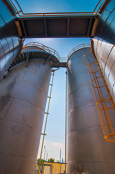 istock Under view Oil Tank Factory plant. 474803922