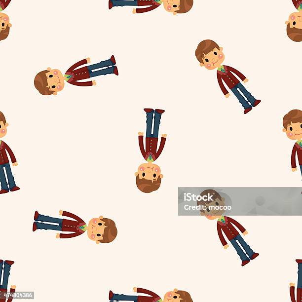 Cartoon Boy Pattern Boy Man Cartoon Seamless Pattern Stock Illustration - Download Image ...