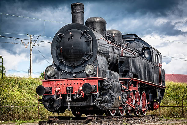 istock Old black steam locomotive 474804860