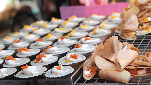 istock close up of thai crispy pancake - cream crepes 474807290