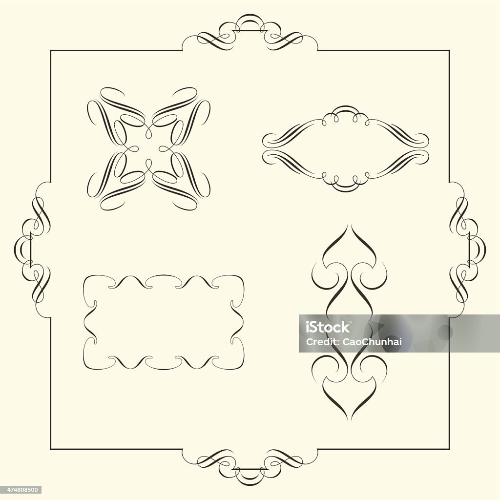 Curve design elements Old-fashioned stock vector