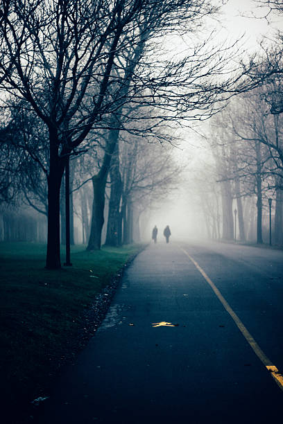 istock Blue foggy day in fall 474811534