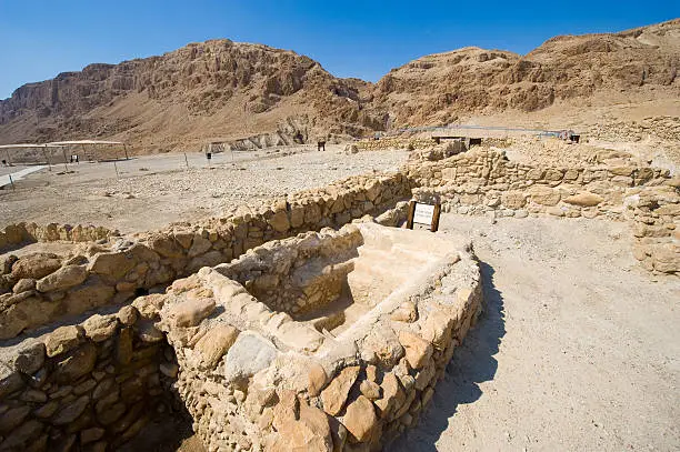 Bath tub found in Qumran close to the dead sea in Israel