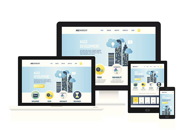 Sample company focused on innovative responsive technology. Multiple devices to show your site and company branding