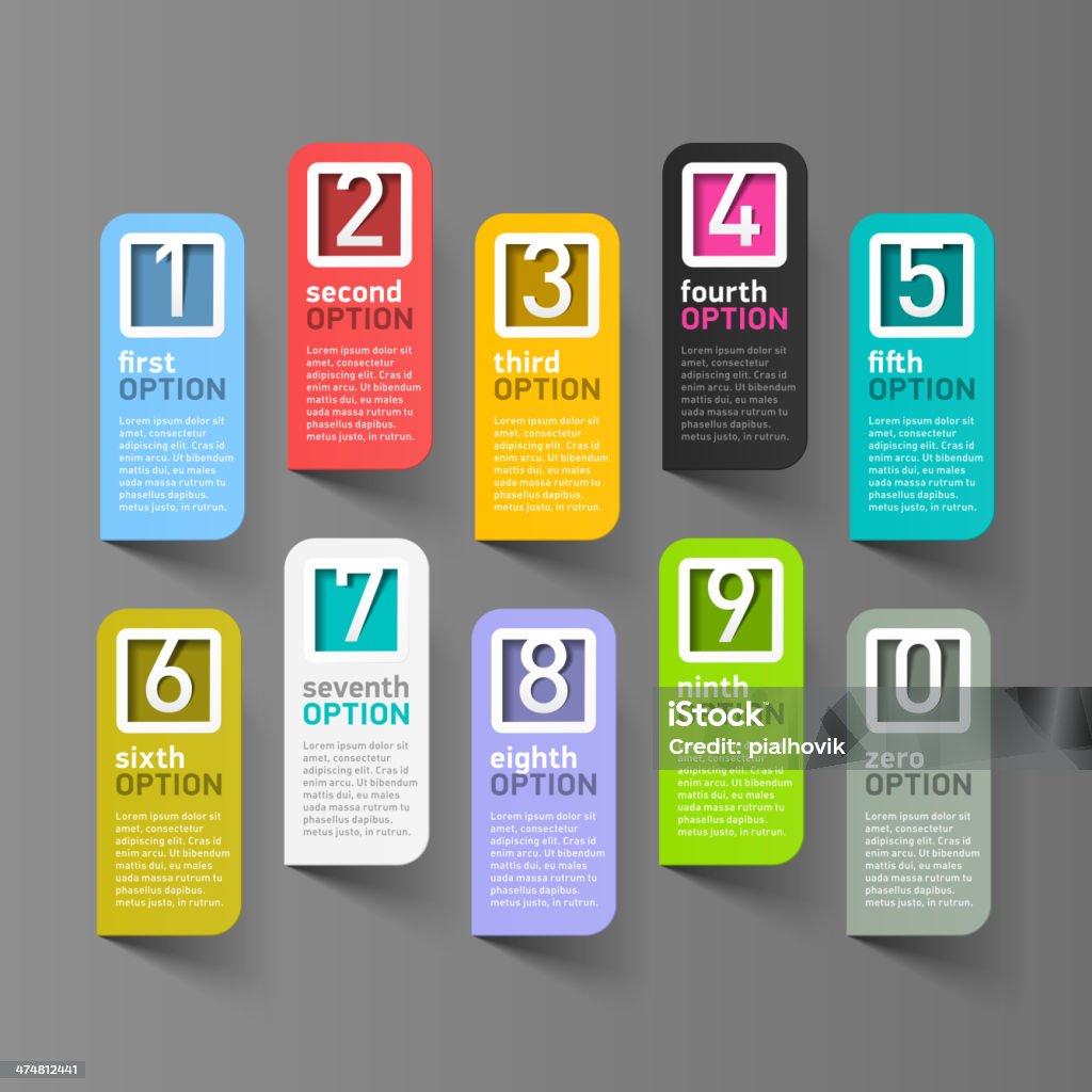 Number Display Options Numbers Options Infographics Elements Stock Illustration - Download ...