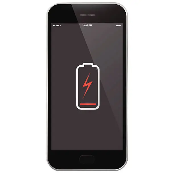 Vector illustration of Mobile Phone - Low Battery