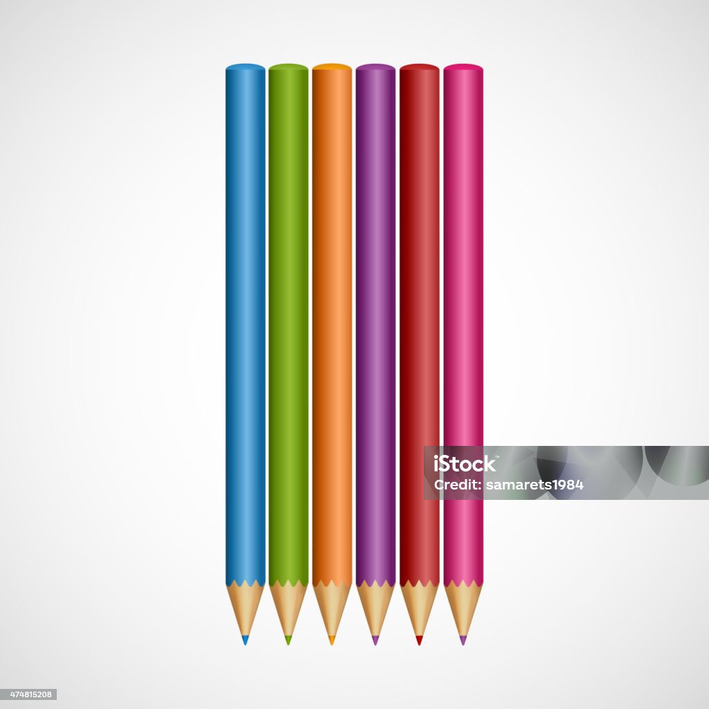 Color pencils. Color pencils. Vector illustration. 2015 stock vector