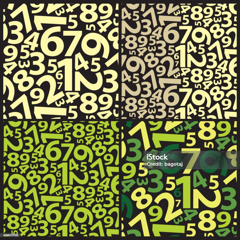 Numbers Easy Background Set Of Four Seamless Backgrounds With Numbers Pattern Stock ...