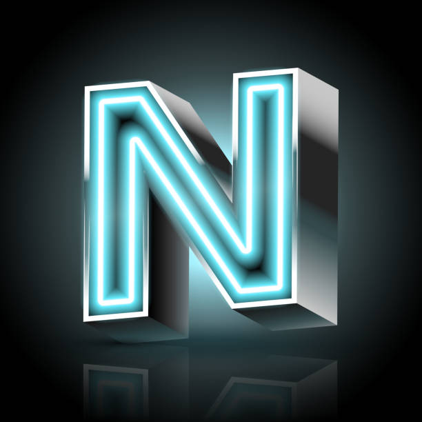 3d Blue Neon Light Letter N Stock Illustration - Download Image Now -  Alphabet, Three Dimensional, 2015 - iStock