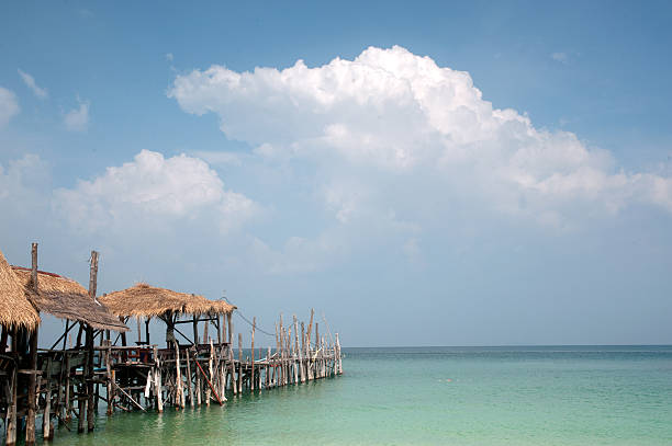 istock Traditional floating restaurants Thai style on the beach. 474824682