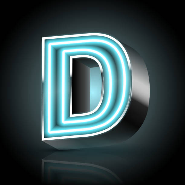 3d Blue Neon Light Letter D Stock Illustration - Download Image Now - 2015,  Abstract, Alphabet - iStock