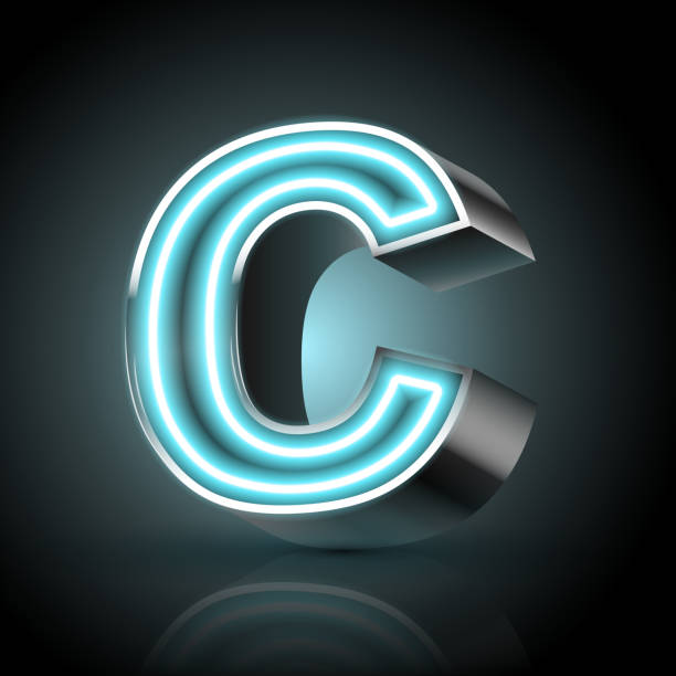 3d Blue Neon Light Letter C Stock Illustration - Download Image Now - 2015,  Abstract, Alphabet - iStock
