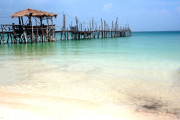 istock Traditional wooden bridge on the beach. 474832070