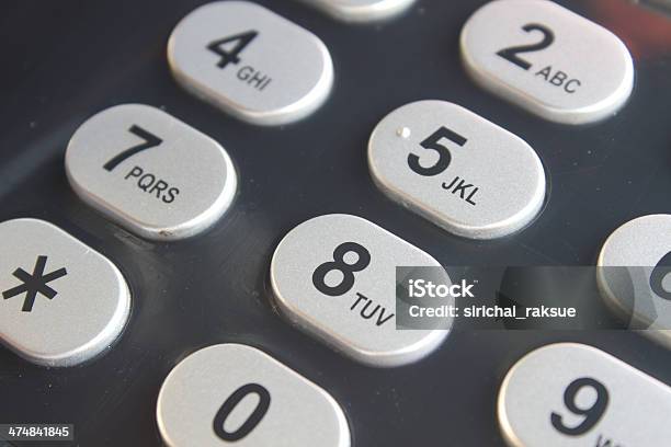 Foto de Detalhe De Botão No Telefone Da Mesa e mais fotos de stock de Comunicação - Comunicação, Discar, Equipamento