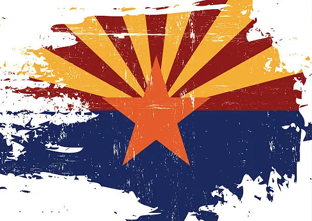 Vector illustration of Scratched Arizona Flag