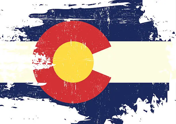 Vector illustration of Scratched Colorado Flag