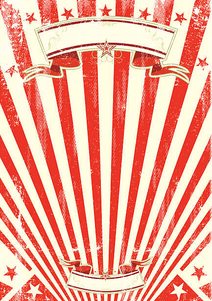 Red and cream retro sunbeams background. A vintage and retro background for your entertainment