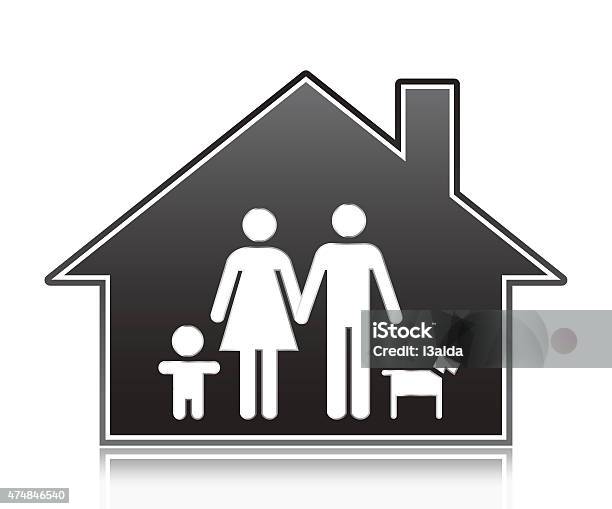 Family In A House Stock Illustration - Download Image Now - 2015, Abstract, Adult