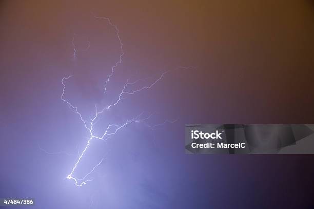 Lightning In The Clouds Stock Photo - Download Image Now - 2015, Abstract, Backgrounds