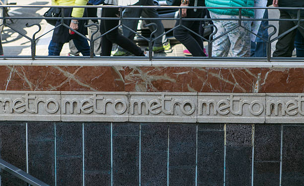 istock metro sign is at barcelona spain 474847520