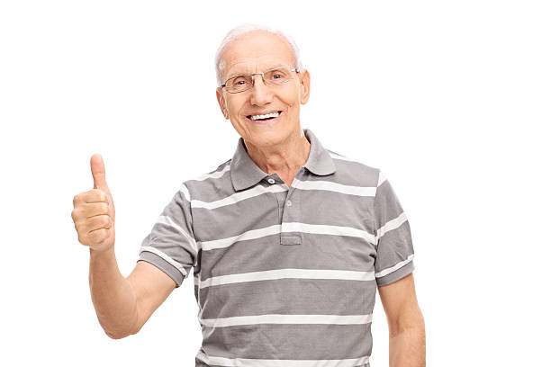 istock Cheerful senior man giving a thumb up 474848048