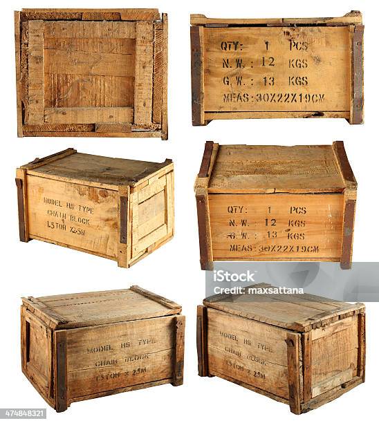 Wooden Box Collection1 Stock Photo - Download Image Now - Crate, Wood - Material, Box - Container