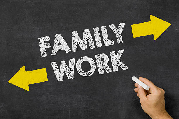 istock Family or Work written on a blackboard 474849276