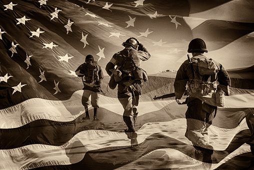 American héroes-WWII luchar contra los soldados compuesta photo
