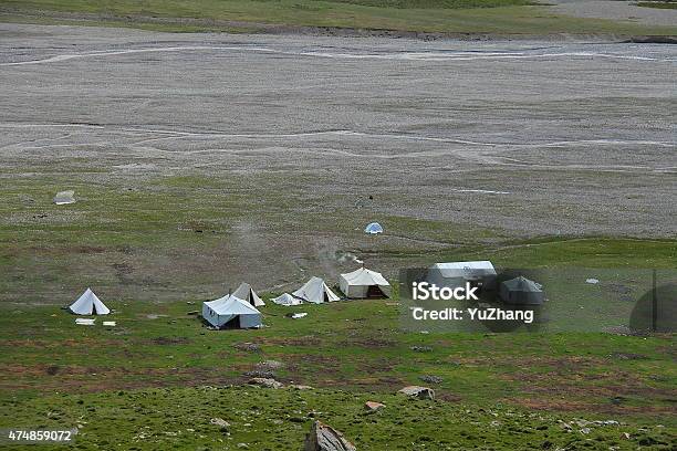 White Tibetan Tents On Tibetan Plateau Qinghai China Stock Photo - Download Image Now