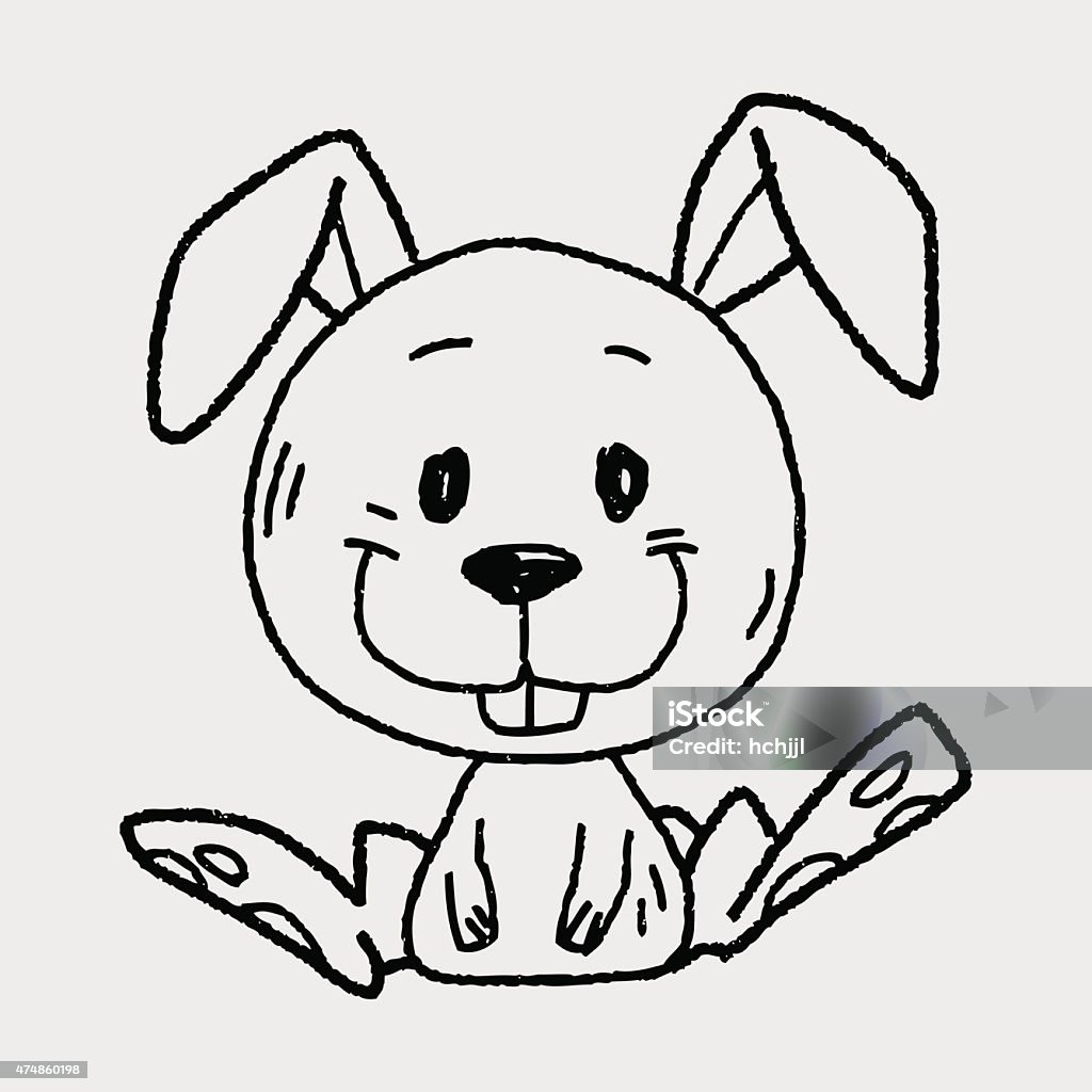 Chinese Zodiac rabbit doodle drawing 2015 stock vector