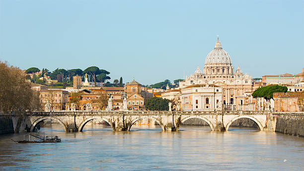 istock Rome - Angels bridge and St. Peter s basilica 474863192